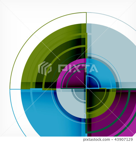 Creative circles geometric abstract background with 3d effect Creative circles geometric abstract background with 3d effect 43907129