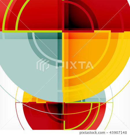Creative circles geometric abstract background with 3d effect 43907148