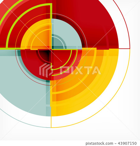 Creative circles geometric abstract background with 3d effect Creative circles geometric abstract background with 3d effect 43907150