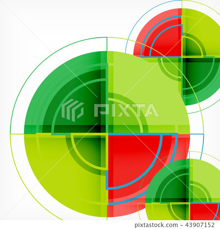 Creative circles geometric abstract background with 3d effect Creative circles geometric abstract background with 3d effect 43907152