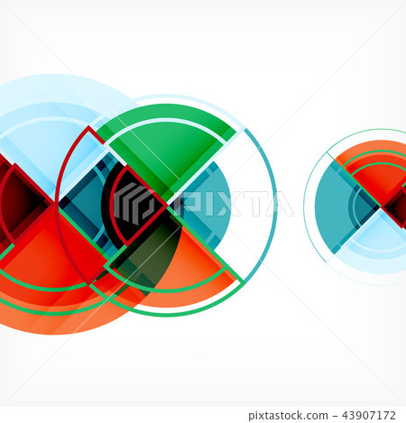 Creative circles geometric abstract background with 3d effect Creative circles geometric abstract background with 3d effect 43907172