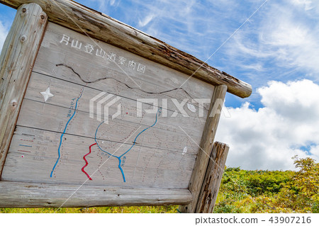 Guide map of mountain trail Guide map of mountain trail 43907216