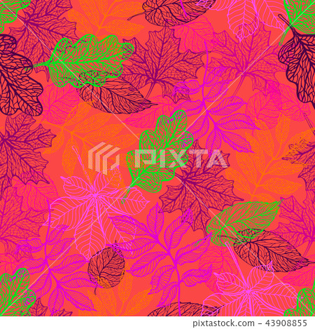 Seamless background with colorful autumn leaves. Seamless background with colorful autumn leaves. 43908855