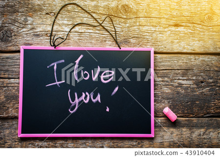 Long banner with Message I Love You Lettering Long banner with Message I Love You Lettering 43910404