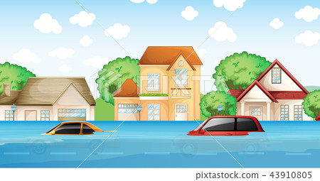 A flood disaster scene 43910805