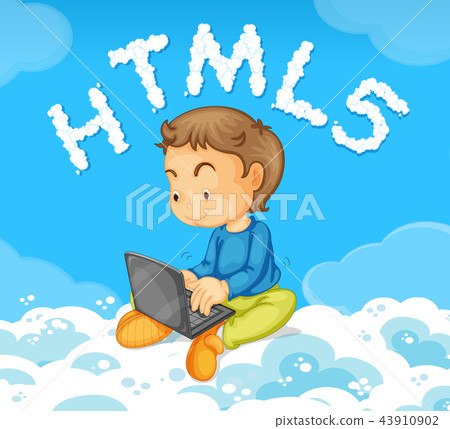 A young man leaning html code A young man leaning html code 43910902
