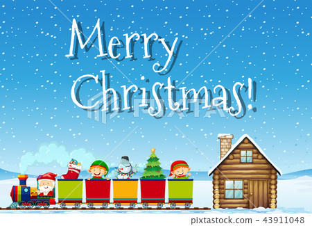 Merry christmas santa and train concept 43911048