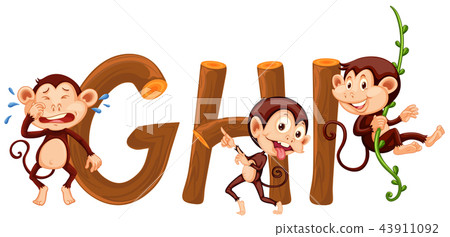 Monkey and english alphabet 43911092