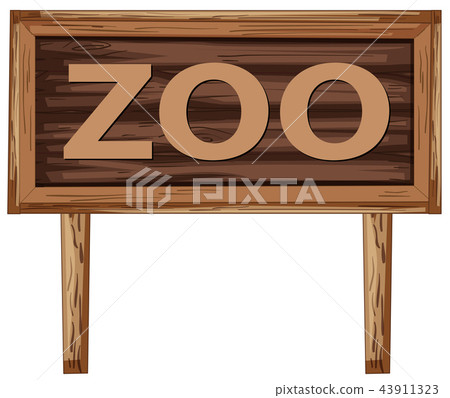 A zoo signboard on white background 43911323