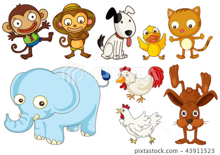 A set of flat animals A set of flat animals 43911523