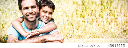 Portrait of father and son in countryside Portrait of father and son in countryside 43912655