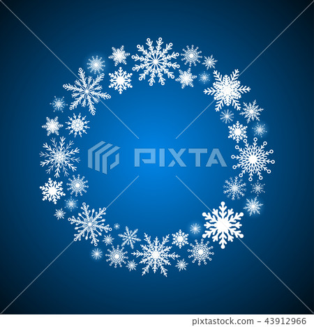 Wreath Snowflakes. New Year or Christmas Frame. 43912966