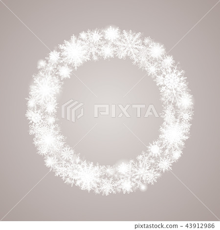 Wreath Snowflakes. New Year or Christmas Frame. - Stock Illustration ...