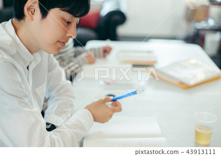 Two people taking classes Two people taking classes 43913111