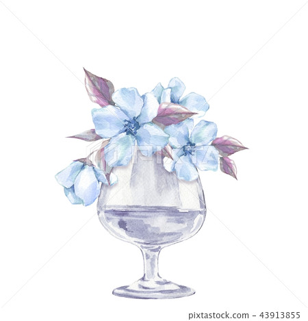 Glass vase with flowers Glass vase with flowers 43913855