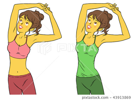 Yoga fitness, set of stretching women 43913869