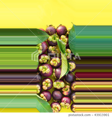Mangostan with Leaves Tropical Fruits pixel design Mangostan with Leaves Tropical Fruits pixel design 43913901
