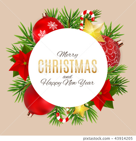 Merry Christmas and New Year Background. Vector Illustration 43914205