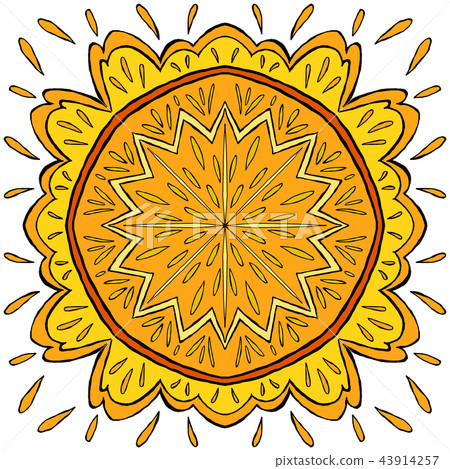 Symmetry flower pattern colored 43914257