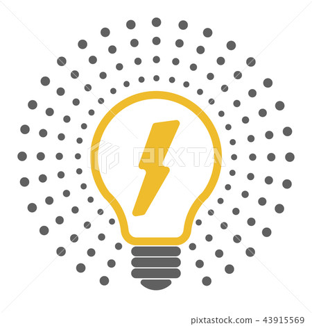 Vector light bulb outline icons with dots around 43915569