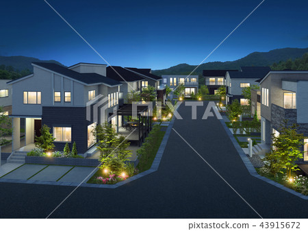 城市景觀夜景 43915672