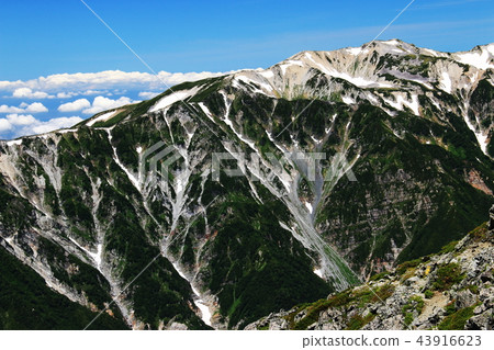 朝向阿爾卑斯山脈Kaikodake山頂的觀點Yakushidake 朝向阿爾卑斯山脈Kaikodake山頂的觀點Yakushidake 43916623