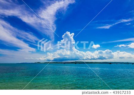 Okinawa sea and summer clouds 43917233