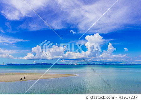 Okinawa sea and summer clouds 43917237