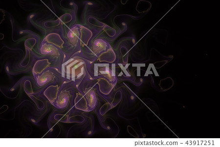 Stylized images of flowers and intersecting spiral Stylized images of flowers and intersecting spiral 43917251