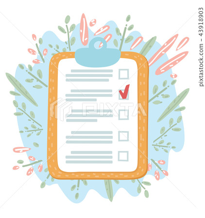 Clipboard checklist with pencil mark. Clipboard checklist with pencil mark. 43918903
