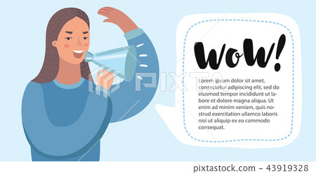 retro woman with megaphone vector illustration retro woman with megaphone vector illustration 43919328