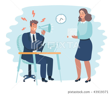 Angry boss and frightened employee 43919371