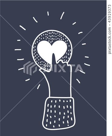 Heart Icon Vector in black and white 43919373