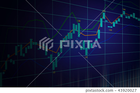 Financial data graph of world stock market 43920027