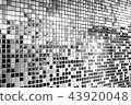 Perspective of silver square mosaic tiles  43920048
