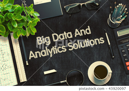 Big Data And Analytics Solutions Concept. 3D render. Big Data And Analytics Solutions Concept. 3D render. 43920097