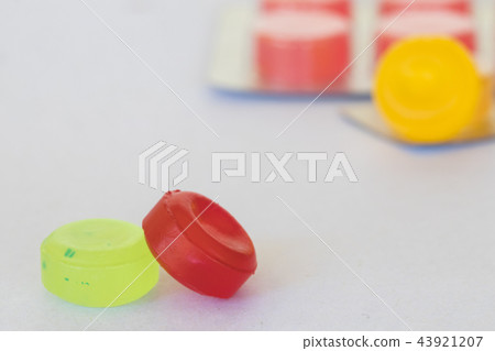 cough sore throat pastille colorful on white cough sore throat pastille colorful on white 43921207