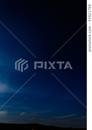 Amazing blue sky over Ukrainian Carpathians, blurred with white clouds 43921768