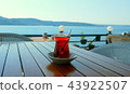 Turkish tea (chai) in the cafe along the Bosphorus Strait 43922507