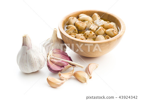 Marinated garlic. Pickled garlic. Marinated garlic. Pickled garlic. 43924342