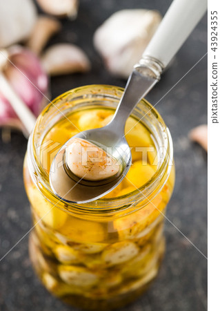 Marinated garlic. Pickled garlic. Marinated garlic. Pickled garlic. 43924355