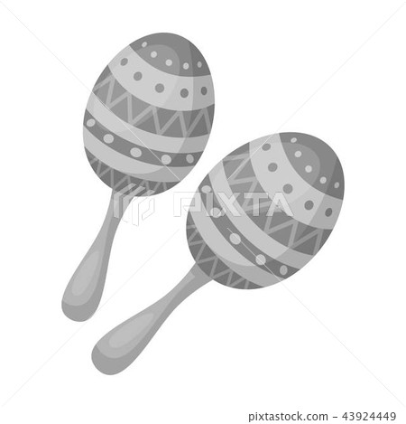 Maracas icon in monochrome style isolated on white background. Musical instruments symbol stock Maracas icon in monochrome style isolated on white background. Musical instruments symbol stock 43924449