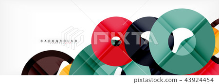 Colorful rings on grey background, modern geometric pattern design. Vector business or technology 43924454