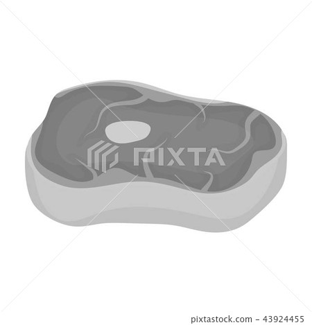 Steak icon in monochrome style isolated on white background. Meats symbol stock vector illustration Steak icon in monochrome style isolated on white background. Meats symbol stock vector illustration 43924455