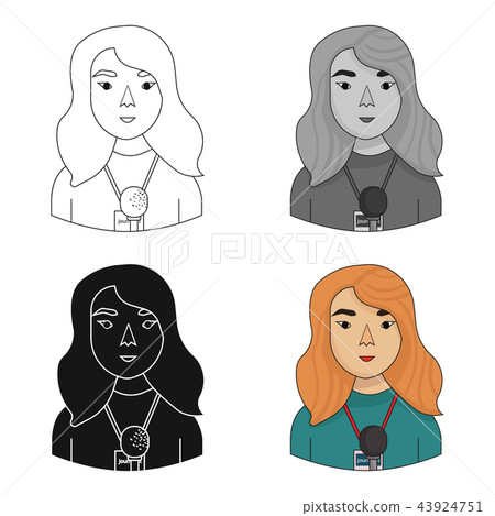 Television reporter icon in cartoon style isolated on white background. People of different Television reporter icon in cartoon style isolated on white background. People of different 43924751