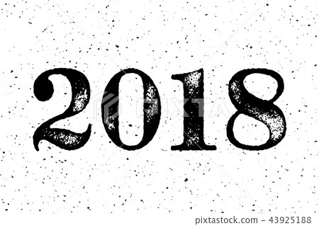 2018 Happy New Year typography calendar poster. Beautiful hand drawn lettering design greeting card 43925188