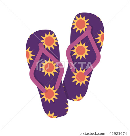 Flip-flops cartoon icons in set collection for design. Beach shoes vector symbol stock web Flip-flops cartoon icons in set collection for design. Beach shoes vector symbol stock web 43925674