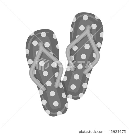 Flip-flops monochrome icons in set collection for design. Beach shoes vector symbol stock web 43925675
