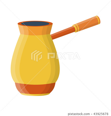 Cezve icon in cartoon style isolated on white background. Kitchen symbol stock vector illustration. Cezve icon in cartoon style isolated on white background. Kitchen symbol stock vector illustration. 43925678