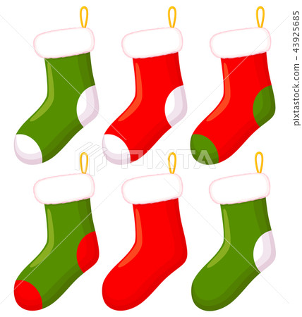 Colorful cartoon christmas sock set Colorful cartoon christmas sock set 43925685